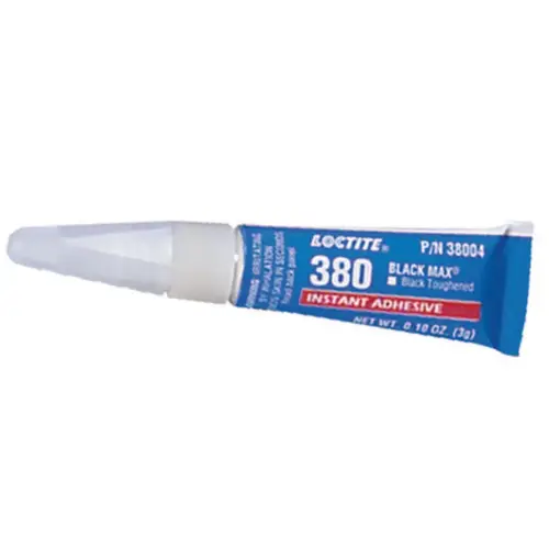 380 Black Max Instant Adhesive, Toughened, 3 g, Tube, Black