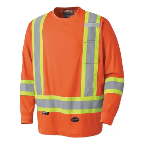 6995U/6996U High Visibility Lightweight, Breathable Birdseye Long Sleeved Crew Neck Safety Shirt, Small, Orange 6995U/6996U High Visibility Lightweight, Breathable Birdseye Long Sleeved Crew Neck Safety Shirt, Small, Orange