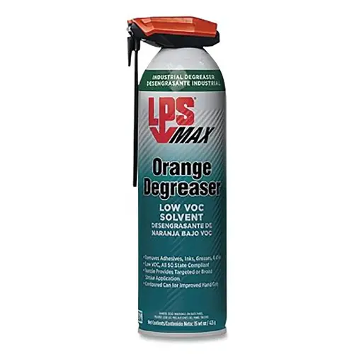 MAX Orange Degreaser Low VOC Solvent, 15 oz, Aerosol Clear Water-White - pack of 12 MAX Orange Degreaser Low VOC Solvent, 15 oz, Aerosol Clear Water-White - pack of 12