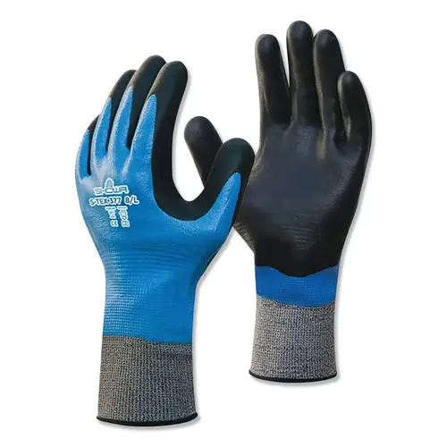 Nitrile, Cut Resistant Gloves, Size S, 4 ANSI/ISEA Cut Level, Black, Blue Pair Nitrile, Cut Resistant Gloves, Size S, 4 ANSI/ISEA Cut Level, Black, Blue Pair