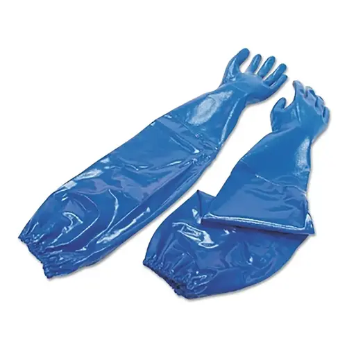 Nitri-Knit Supported Nitrile Gloves, Elastic Extended Cuff, Interlock Lined, Size 9, Blue Pair Nitri-Knit Supported Nitrile Gloves, Elastic Extended Cuff, Interlock Lined, Size 9, Blue Pair