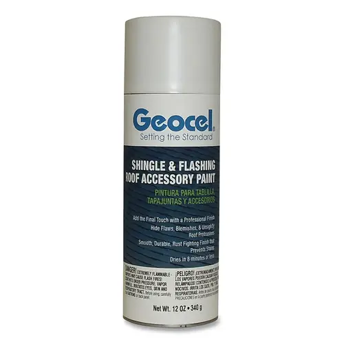 Shingle and Flashing Roof Accessory Spray Paint, 12 oz, Aerosol Can, White - pack of 6 Shingle and Flashing Roof Accessory Spray Paint, 12 oz, Aerosol Can, White - pack of 6