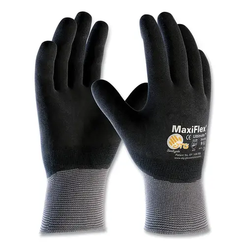 MaxiFlex Ultimate Nitrile Coated Micro-Foam Grip Gloves, Large, Black/ Gray - 2 per pack x12 packs MaxiFlex Ultimate Nitrile Coated Micro-Foam Grip Gloves, Large, Black/ Gray - 2 per pack x12 packs