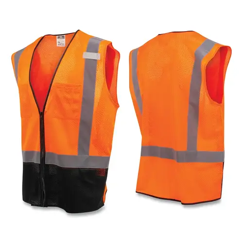 Color Blocked Vest, 4X-Large, Hi-Vis Orange Color Blocked Vest, 4X-Large, Hi-Vis Orange
