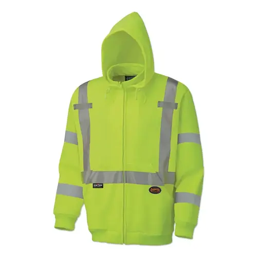 6924AU/6925AU Hi-Viz Safety Polyester Fleece Hoodie, Zipper Front, 3X-Large, Yellow/Green 6924AU/6925AU Hi-Viz Safety Polyester Fleece Hoodie, Zipper Front, 3X-Large, Yellow/Green