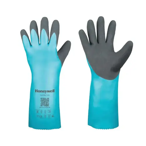 Flextril Nitrile Chemical Gloves, 211 Supported, A1/A Cut Resistant, 10/X-Large, Angel Blue/Green Flextril Nitrile Chemical Gloves, 211 Supported, A1/A Cut Resistant, 10/X-Large, Angel Blue/Green