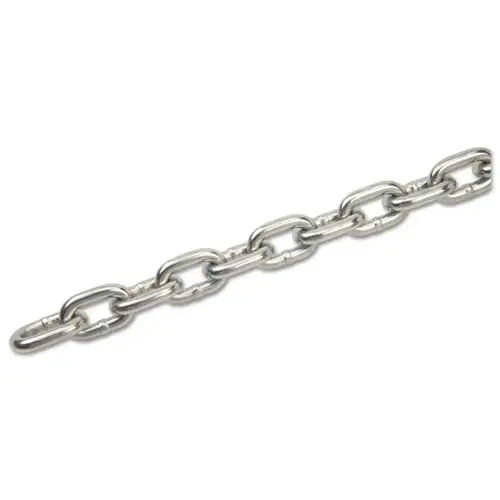 Grade 30 Proof Coil Chains, Size 3/8 in, 400 ft, 2650 lb Limit, Zinc Stainless Steel