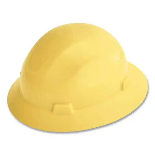Advantage Series Full Brim Vented and Non-Vented Hard Hat, 4 pt Rapid Dial, Non-Vented, Yellow - pack of 20 Advantage Series Full Brim Vented and Non-Vented Hard Hat, 4 pt Rapid Dial, Non-Vented, Yellow - pack of 20