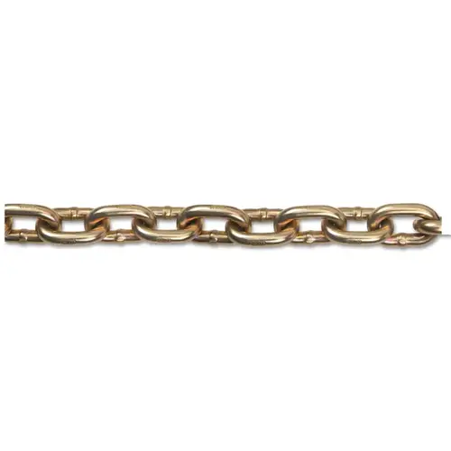 Grade 70 Transport Chains, Size 3/8 in, 6,600 lb Limit, Yellow Dichromate