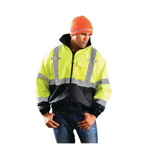 Three-Way Black Bottom Bomber Jacket, 5X-Large, Black/Yellow Three-Way Black Bottom Bomber Jacket, 5X-Large, Black/Yellow