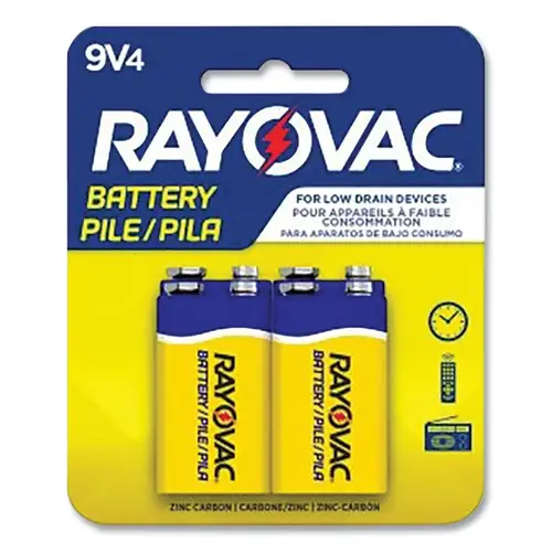 9V Zinc Carbon Battery, Heavy Duty, 4 PK - pack of 9 9V Zinc Carbon Battery, Heavy Duty, 4 PK - pack of 9