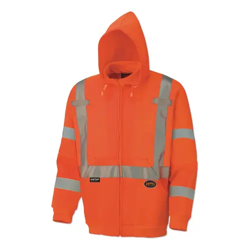 6924AU/6925AU Hi-Viz Safety Polyester Fleece Hoodie, Zipper Front, Large, Orange 6924AU/6925AU Hi-Viz Safety Polyester Fleece Hoodie, Zipper Front, Large, Orange