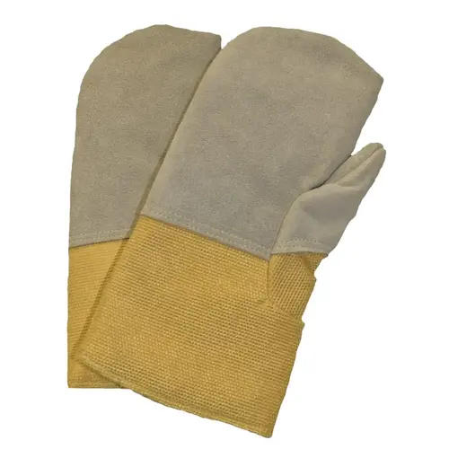 High Heat Gloves, Fiberglass; Full Leather Face/Wool, Yellow, Large - 2 per pack x24 packs High Heat Gloves, Fiberglass; Full Leather Face/Wool, Yellow, Large - 2 per pack x24 packs