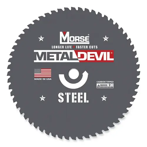 Metal Devil  Metal-Cutting Chop Saw Blade, 12 in dia Blade, 1 in Arbor, 1800 RPM, 60 Teeth, Steel, TCG