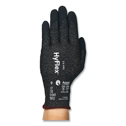 11-591 Medium-Duty Nitrile Palm-Coated Gloves, Size 10, Black with Black Coating, Vend Pack - 2 per pack x6 packs