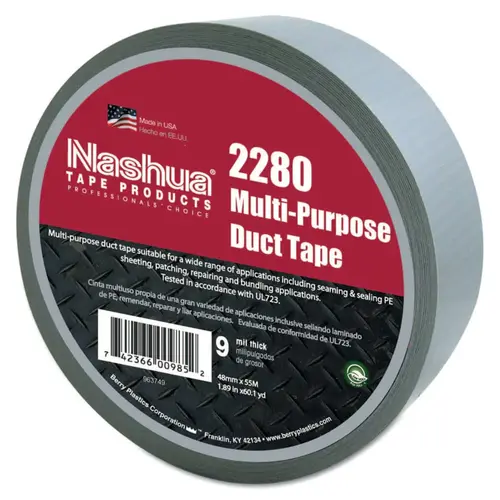 2280 General Purpose Duct Tapes, Silver, 55m x 48mm x 9 mil 2280 General Purpose Duct Tapes, Silver, 55m x 48mm x 9 mil