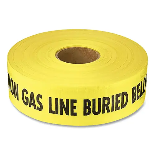 Duratec Premium Reinforced Non-Detectable Safety Tape, Caution Gas line Buried Below, Yellow, 3 in W, 1000 ft L Duratec Premium Reinforced Non-Detectable Safety Tape, Caution Gas line Buried Below, Yellow, 3 in W, 1000 ft L