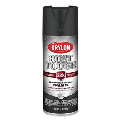 Rust Tough Aerosol Enamel, 12 oz, Black, Semi-Flat - pack of 6 Rust Tough Aerosol Enamel, 12 oz, Black, Semi-Flat - pack of 6