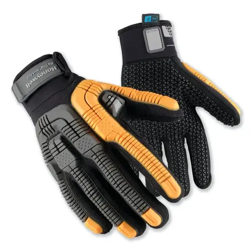 Rig Dog Mud Grip Gloves, ANSI A6, Hook and Loop Cuff, 7/S Black; Orange - 2 per pack x 6 packs Rig Dog Mud Grip Gloves, ANSI A6, Hook and Loop Cuff, 7/S Black; Orange - 2 per pack x 6 packs