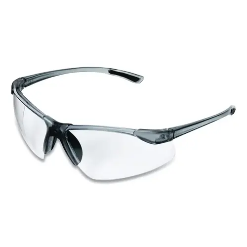XM340 Series Protective Eyewear Safety Glasses, Clear Lens, Polycarbonate, Smoke Frame - pack of 12