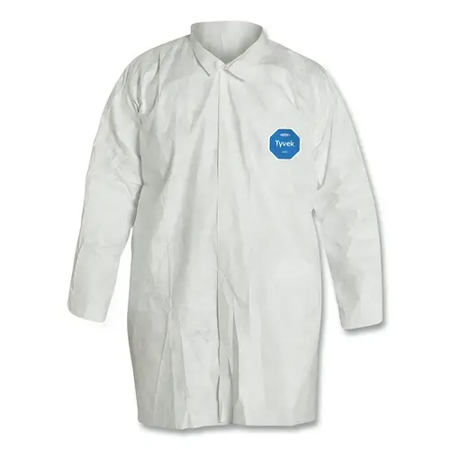 Tyvek  Lab Coats No Pockets, Small, White - pack of 30