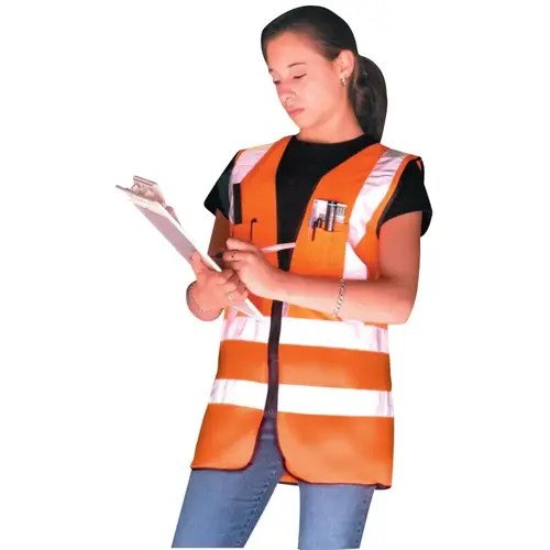 Class 2 Surveyor Style Solid Vests w/3M Scotchlite Reflective Tape, 2XL, HV YL Hi-Viz Yellow - pack of 50