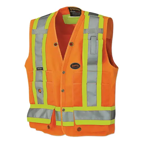 6692AU/6693AU HV Woven 150D Multi-Pocket Surveyor Vest, 3X-Large, Orange 6692AU/6693AU HV Woven 150D Multi-Pocket Surveyor Vest, 3X-Large, Orange