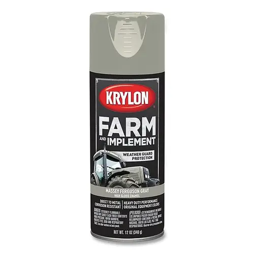 Farm and Implement Enamel Paint, 12 oz, Massey Ferguson Gray, Gloss - pack of 6 Farm and Implement Enamel Paint, 12 oz, Massey Ferguson Gray, Gloss - pack of 6