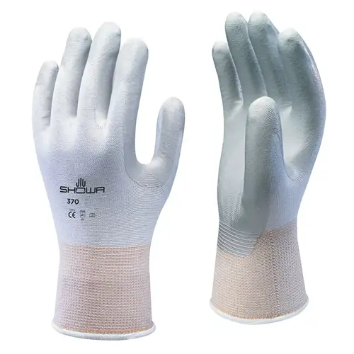 Atlas Assembly Grip 370W Nitrile-Coated Gloves, Medium, Gray/White Atlas Assembly Grip 370W Nitrile-Coated Gloves, Medium, Gray/White