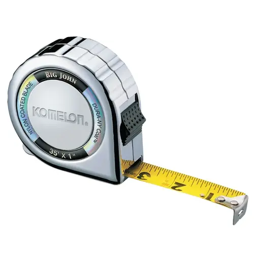 Big John Tape Measure, 1 in x 35 ft Yellow/Chrome