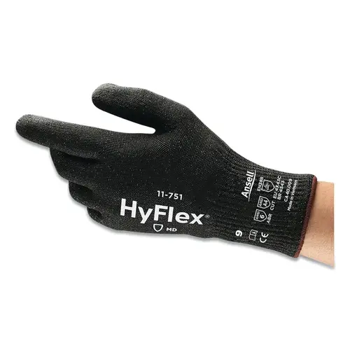 11-751 Cut-Resistant Gloves, Size 7, Black, Polyurethane 11-751 Cut-Resistant Gloves, Size 7, Black, Polyurethane