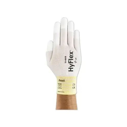 11-605 Fingertip-Coated Gloves, Size 9, White 11-605 Fingertip-Coated Gloves, Size 9, White