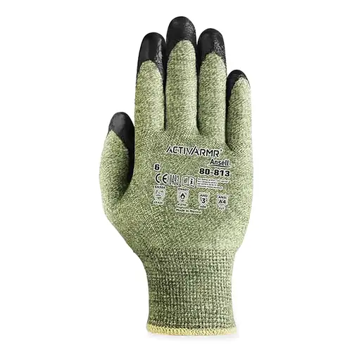 80-813 Arc Flash and Cut Resistant Gloves, Size 10, Green/Black - 2 per pack x12 packs