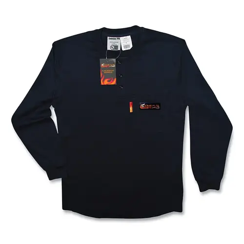FR Treated Henley Shirts, Small, Navy FR Treated Henley Shirts, Small, Navy