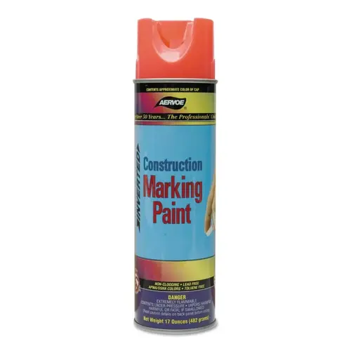 Construction Marking Paint, 17 oz , Fluorescent Green, Gloss - pack of 12 Construction Marking Paint, 17 oz , Fluorescent Green, Gloss - pack of 12