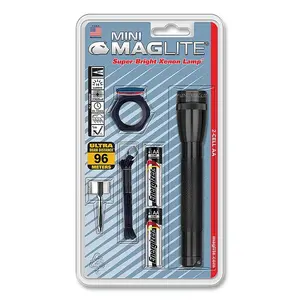 Maglite M2A01C Mini Maglite  AA Flashlight, 2 AA, 14 Lumens, Black, Combo Pack