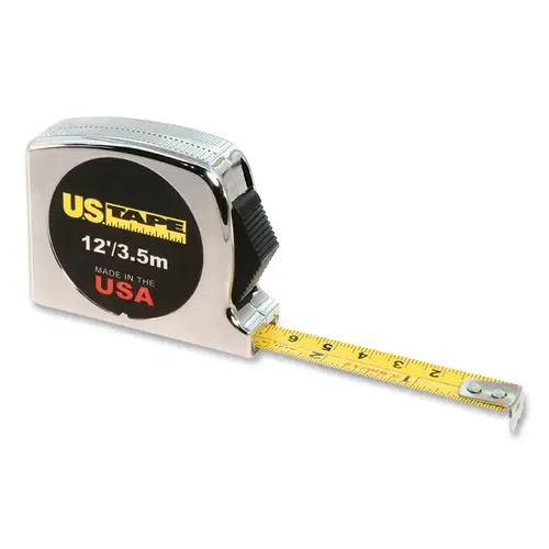 Classic Series Tape Measure, 12 ft L Blade, 1/2 in W, Metric/10ths, Chrome/Yellow Classic Series Tape Measure, 12 ft L Blade, 1/2 in W, Metric/10ths, Chrome/Yellow