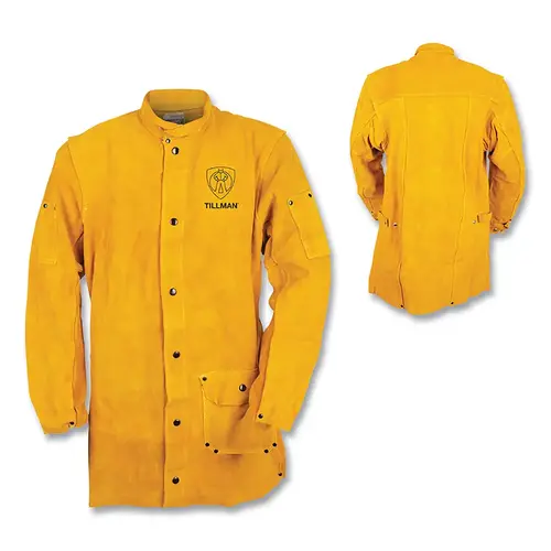 Cowhide Jacket, One Pocket on each Sleeve, 36 in L, Brown, Large