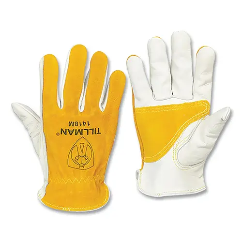 Drivers Gloves, XLarge, Cotton Stitching/Top Grain and Split Cowhide, Unlined, Bourbon Brown, Pearl - 2 per pack x12 packs Drivers Gloves, XLarge, Cotton Stitching/Top Grain and Split Cowhide, Unlined, Bourbon Brown, Pearl - 2 per pack x12 packs