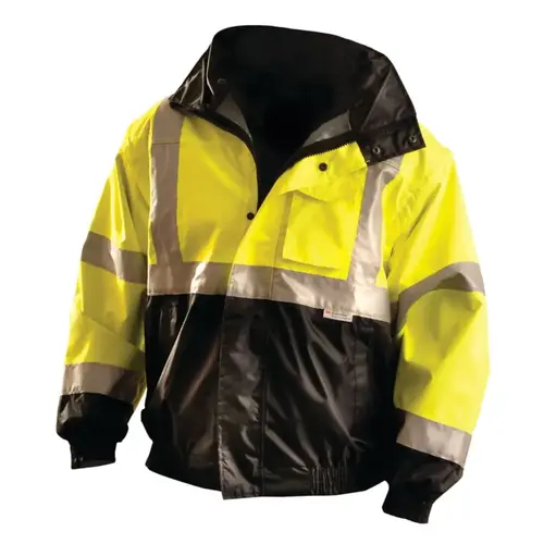 Premium Four-Way Original Bomber Jacket, Medium, Polyester, Hi-Vis Yellow Premium Four-Way Original Bomber Jacket, Medium, Polyester, Hi-Vis Yellow
