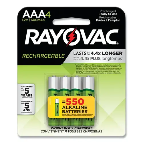 Platinum Pre-Charged Rechargeable Batteries, NiMH, AAA - pack of 6