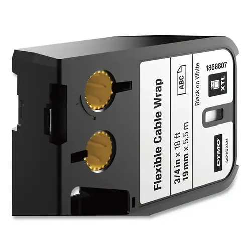 XTL  Label, 1/4 in W x 9.5 ft L, Black on White - pack of 6