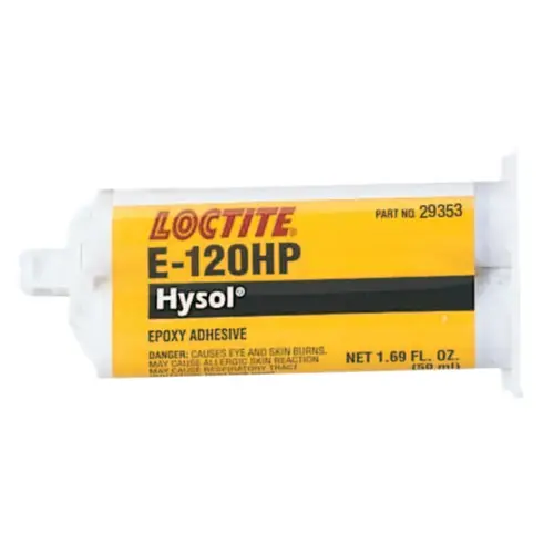 E-120HP Hysol Epoxy Adhesive, Ultra Strength, 50 mL, Dual Cartridge, Amber