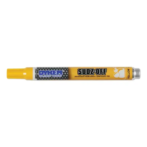 SUDZ OFF 44 Detergent Removable Temporary Markers, Yellow, Broad - pack of 12 SUDZ OFF 44 Detergent Removable Temporary Markers, Yellow, Broad - pack of 12