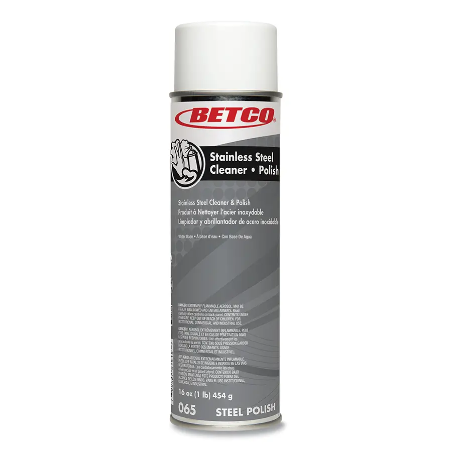Betco Stainless Steel Cleaner and Polish 16 oz Aerosol Can Characteristic Scent White - pack of 12 652300