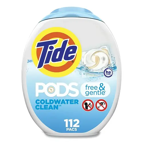 Free & Gentle Laundry Detergent, 94.2 oz, 112 Count, Tub, Fresh Scent - pack of 4