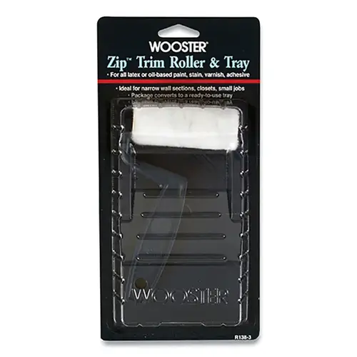 Zip  Trim Rollers and Trays, 3 in, 3/16 in Nap Length - pack of 12