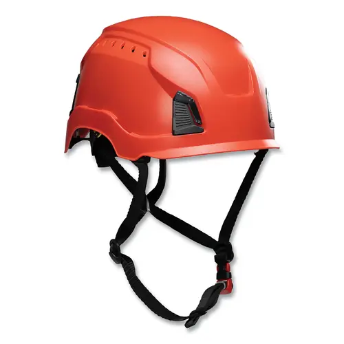 Traverse Industrial Climbing Helmet, HDPE, Vented, Red Traverse Industrial Climbing Helmet, HDPE, Vented, Red