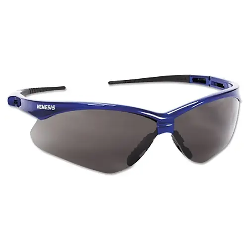 V30 Nemesis Safety Glasses, Smoke, Polycarbonate Lens, Anti-Fog, Metallic Blue Frame/Black Temples, Nylon V30 Nemesis Safety Glasses, Smoke, Polycarbonate Lens, Anti-Fog, Metallic Blue Frame/Black Temples, Nylon