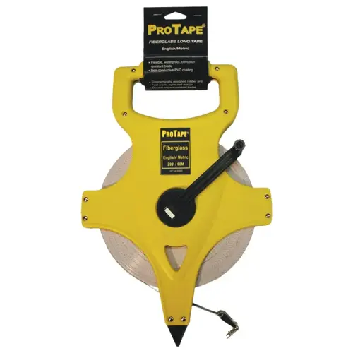 Fiberglass Open Reel Tape Measure, 1/2" x 200 ft, English/Metric Fiberglass Open Reel Tape Measure, 1/2" x 200 ft, English/Metric